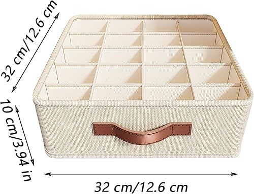 Générique Underwear Storage Organizer, Drawer Divider Box, 20-Grid Space Saver, Foldable Sorting Container, Ideal for Closet Bedroom Apartment Sock Bra Panty Arrangement - Nail Gallerys