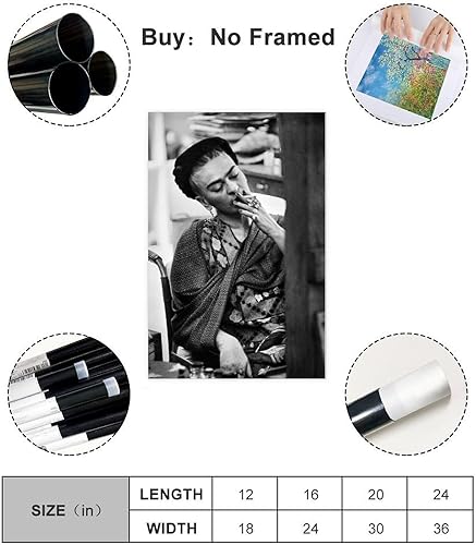 EMIGOS Frida Kahlo Poster sur toile, impression sur toile, décoration murale pour salon, chambre à coucher, style sans cadre, 30 x 45 cm - Nail Gallerys