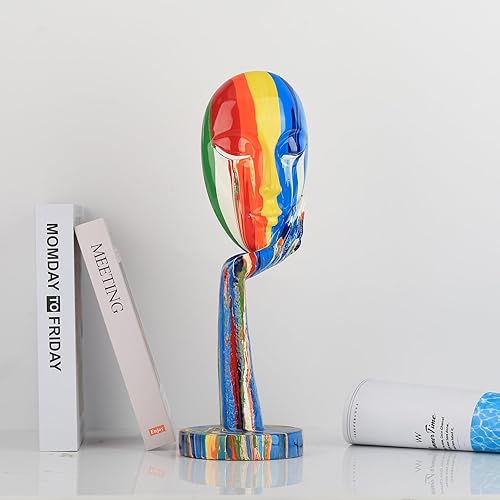 Statue créative simple et colorée pour femme - Sculpture de femme - Personnages abstraits - Décoration d'intérieur moderne pour bureau, chambre à coucher, salle d'étude, studio (taille L, 38,9 x 12,4 - Nail Gallerys