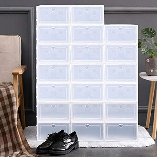 Estabeter Lot de 20 boîtes à chaussures transparentes empilables 33 x 23 x 14 cm - Nail Gallerys