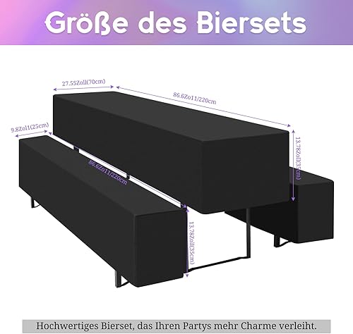 YMHPRIDE 1 lot de 3 housses de table à bière blanches imperméables et nappes, pour table de 50 cm de large, ensemble de tentes à bière 220 x 50 x 35 cm pour meubles de jardin - Nail Gallerys