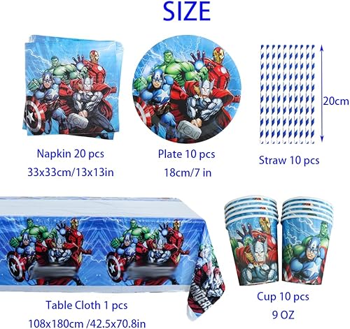 Ptydecta Vaisselle Anniversaire,Ensemble D'anniversaire Fille,Decoration Anniversaire Assiettes Serviettes Tasse Pipette Nappes,Idéal pour 10 Personnes (C2) - Nail Gallerys