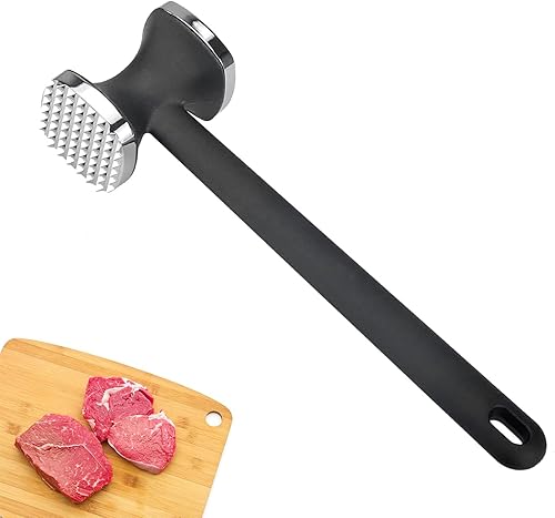 Marteau à Viande Attendrisseur à Escalope Antiadhésif Marteau de Steak Double Face pour Steak Poulet Porc Bœuf Côtelettes Cuisine - Nail Gallerys