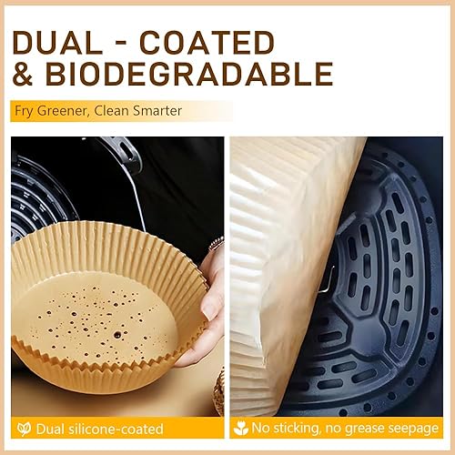 Ateweita Papier cuisson pour friteuse sans huile, 100 feuilles – Papier parchemin pour airfryer, Air fryer Baking Paper (100, Rectangle 20 * 13 * 4.5cm) - Nail Gallerys