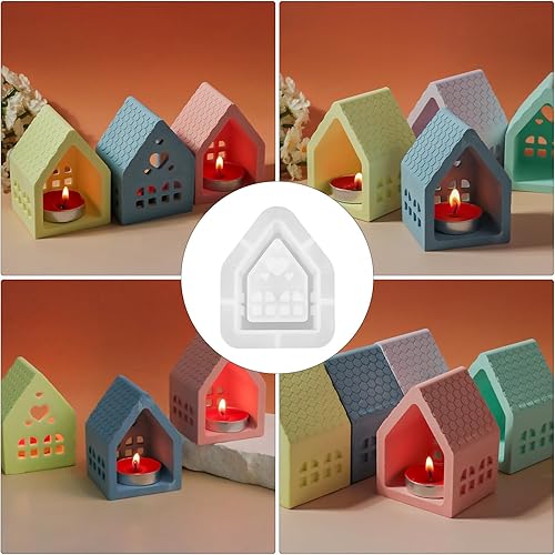 Moules en silicone 3D pour maison, maison, maison, moule en silicone, moule en silicone, moule en silicone, moule pour maison, bougeoirs, moule en silicone, moule de maison, plâtre pour Noël, - Nail Gallerys