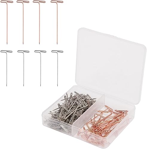 150 pièces Épingles en T, 32mm 38mm Épingles en T en Acier Inoxydable Épingles à Perruque Droites pour Bloquer Le Tricot Le Crochet Les Projets de Couture Les Bijoux et la Fabrication Artisanale - Nail Gallerys