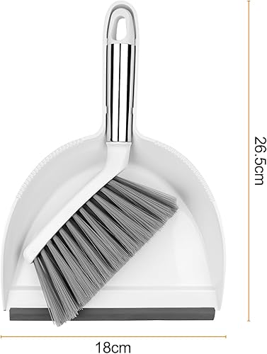 WinGluge Pelle Balayette Matériau PP, Balayettes Pelle Ensemble de Bureaus, Pelle à Poussière et Brosses Gains de Place, Brosse de Nettoyage Portable, Dustpan Brush pour Nettoyer Miettes et Poussière - Nail Gallerys