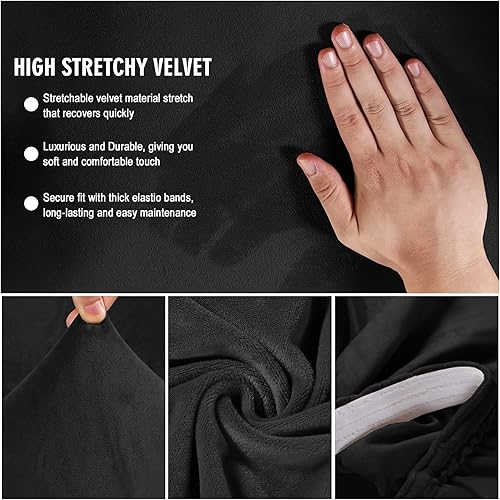 TOPCHANCES Housse de canapé en Velours sans accoudoirs, Convertible en élasthanne, Housse de canapé 2 à 3 Places, Protection de Meubles pour Salon - Nail Gallerys