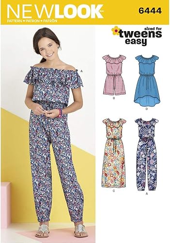 New Look Fille Robe et Combinaison en Deux Longueurs, Patron de Couture Papier - Nail Gallerys