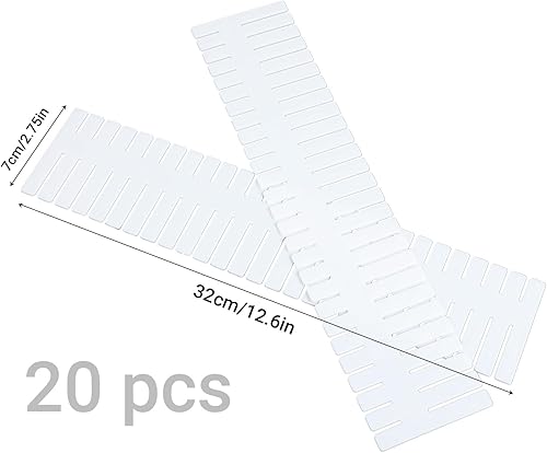 20 organisateurs de tiroir réglables, séparateurs de tiroirs et organisateurs de tiroir, parfaits pour le linge, les chaussettes, les cosmétiques, le DIY, pour chambre et bureau, blancs - Nail Gallerys