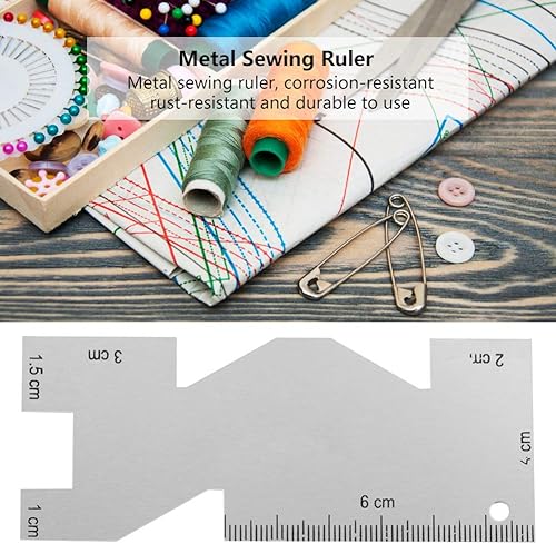 Règle de Couture en métal, 1 PCS Jauge de Mesure en métal Règle de Courtepointe Outil de Couture Accessoire Outils de Couture Outils de Mesure de Couture Kit d'accessoires de Machine à Coudre - Nail Gallerys