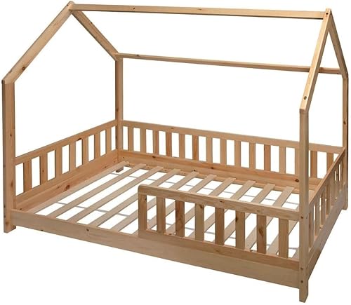 WEB2O Lit cabane pour Enfant en Bois Naturel 90x190 cm - Nail Gallerys