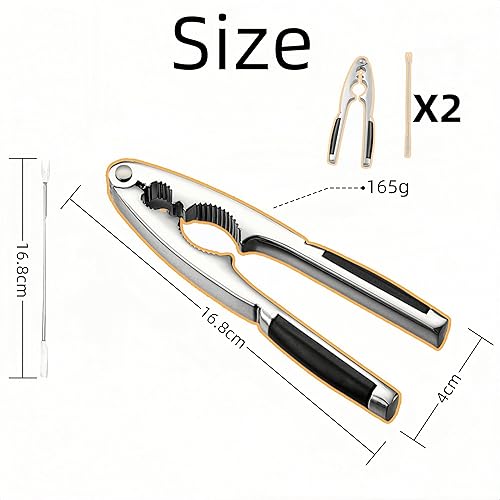 HJYDGJ 2 Morceau Casse Noisette Casse Noix Et Crustacés Casse Noix Premium Pince Casse Noix Manuel Casse-Noisette Métal Casse Noix Casse-Noix en Acier Inoxydable pour Les Noix Casse-Noix - Nail Gallerys