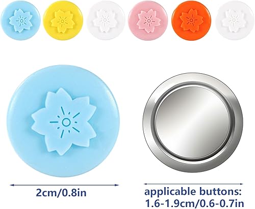 Lyreh 6pcs Cache-Boutons de Chemise, 2cm Cache-Boutons Silicone Amusant Hommes Femmes Couleurs Mélangées Accessoires Pratiques pour Jeans Chemises Robes - Nail Gallerys