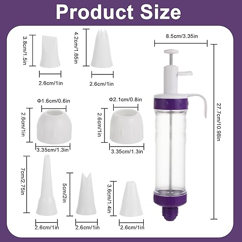 Seringue Patisserie – Piston Patisserie pour Krapfen, Beignets, Donuts, Churros – Pistolet Patisserie avec 6 Buses pour Crèmes, Gâteaux, et Décorations - Nail Gallerys