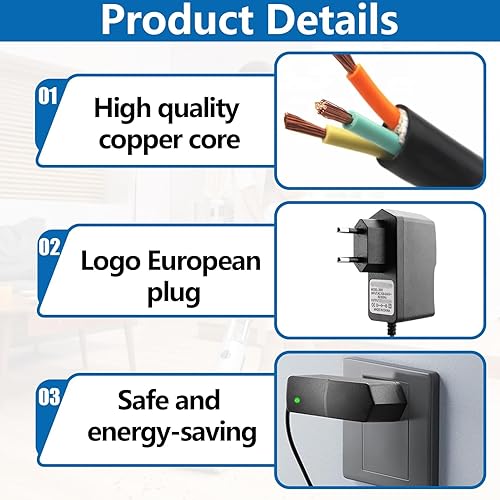 Huybaa 26V Chargeur 500mA pour Aspirateur Hoover H-Free 100/200/500/700/800, Adaptateur d'alimentation pour Hoover HF122RH, HF122GPT, HF522NPW, HF522SFP, Chargeur de Base pour Aspirateur sans Fil - Nail Gallerys