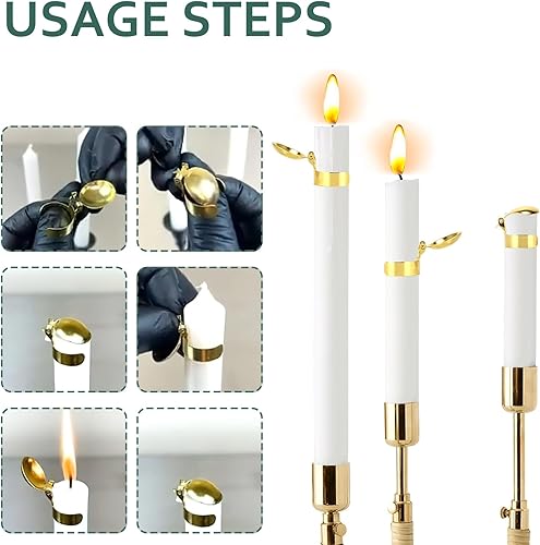 ZONKSTEE Lot de 4 éteincteurs de bougies automatiques pour toutes les bougies, éteigneur de flamme de mèche, extincteur automatique de bougie, pour éteindre la flamme des bougies en toute sécurité - Nail Gallerys