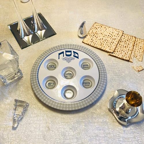 Assiette à découper en mélamine de 35,6 cm pour décoration de table Pesach - Nail Gallerys
