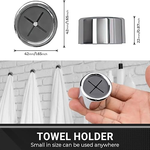 MIVORA Lot de 6 porte-torchons autocollants - Crochet rond - En ABS - Pour salle de bain, cuisine et maison - Nail Gallerys