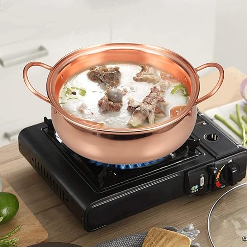 YINOX Faitout en cuivre pur de 26 cm, fait à la main, 99,95% cuivre, finition polie, couvercle inclus - Nail Gallerys