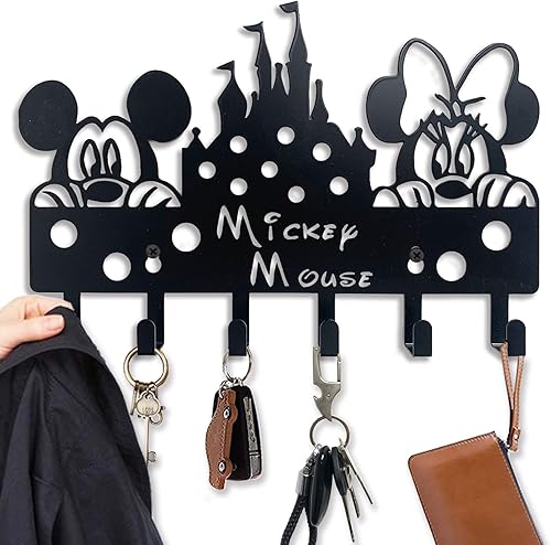 Viiluuxr Dessin Animé Accroche Porte Clé en Métal Accroche Clef Mural Decoration Maison Porte Manteau Pour Porte Salon Cuisine Boite a Clef Crochet Rangement Patere Murale Enfant Noir 30 cm. - Nail Gallerys