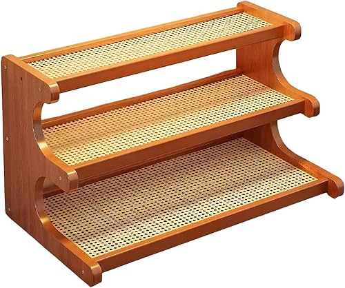 AIRCADIA Organisateur de cuisine en bambou imitation rotin - Décoration de cuisine - Étagère à épices debout - Rangement et organisation des dosettes de café - Organiseur de thé pour bureau (bambou) - Nail Gallerys