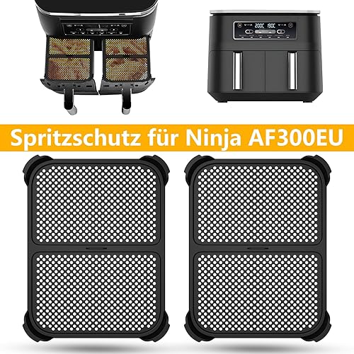 2 Pack Grille Anti Projection pour Air Fryer Ninja AF300EU, Silicone Protections Anti-éclaboussures Accessoires pour Ninja Foodi 7.6L,Contre Les Projections de Graisse - Nail Gallerys