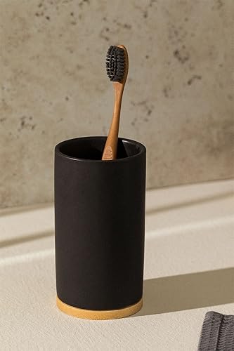 SKLUM Porte-Brosse à Dents en céramique et Bambou Elvan Blanc - Nail Gallerys