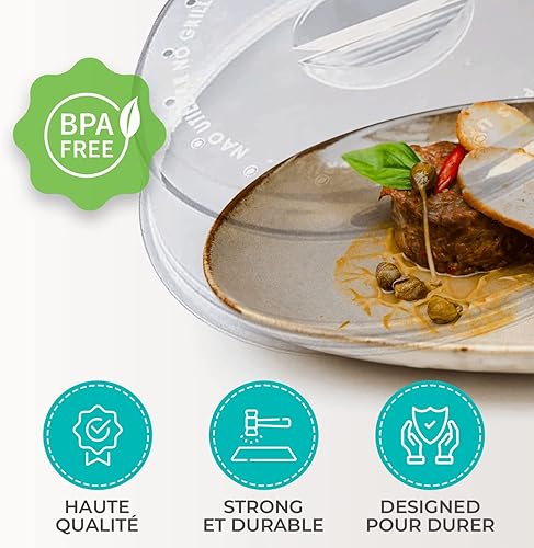 Couvercle pour micro-ondes et four avec sortie de vapeur, ustensile de cuisine, parfait pour les petits et grands micro-ondes petits et grands, en plastique 0 % BPA - Nail Gallerys