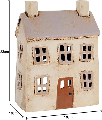 Village Pottery Bougeoir en céramique pour bougie chauffe-plat Motif maison Beige - Nail Gallerys