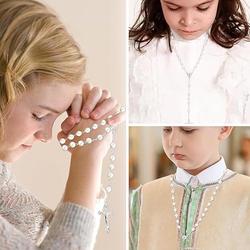 GMXJGZ Chapelet catholique - Chapelet pour communion - Avec 1 sac vintage - Pour communion de baptême - Mariage - Communion - Cadeau de fête, Acier inoxydable - Nail Gallerys