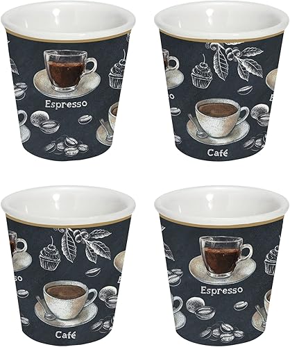 Easy Life COFFRET 4 GOBELETS A CAFE 10CL EN PORCELAINE BARISTA - Nail Gallerys