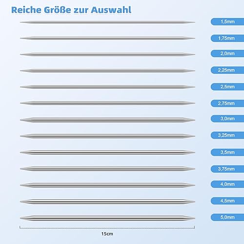 Coopay 5 Pièces Aiguilles à Tricoter à Double Pointe, Aiguilles Trioct 2,25mm en Acier Inoxydable, 15cm Aiguilles Courtes à Chaussettes, Écharpe, Chapeaux, Animaux, Pull, Tricot pour Débutants & Pro - Nail Gallerys