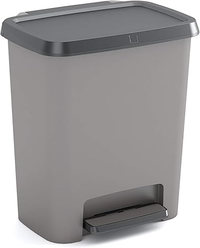 Kis Poubelle compacte avec pinces de porte Gris 38 x 28 x 43 cm 25 l - Nail Gallerys