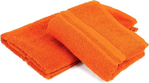 Lot de 2 torchons de cuisine 50x50 cm éponge PURE KITCHEN TERRY Orange - Nail Gallerys