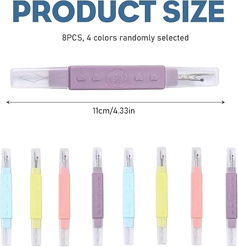 HEOUCH 8 Pièces 2 en 1 Enfile Aiguille Coupe Fil Couture, Decoud Vite Multifonctionnel, Fonctions Intégrées Decouseur Fil Couture du Câble, Convient pour Aider à la Production D'artisanat - Nail Gallerys