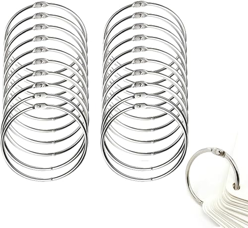 LAKJUOZ 20Pcs Anneaux De Rideaux, 50Mm Cercle Metal Anneaux En Métal Anneaux Ouvrables Pour Rideaux Salle De Bain Scrapbooking Album - Nail Gallerys
