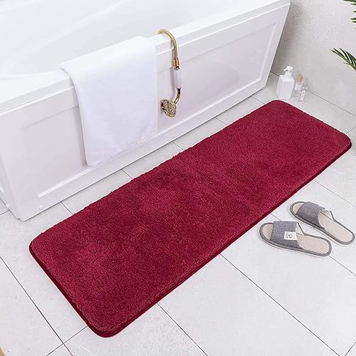 Carvapet Tapis de Bain Antidérapant Tapis Salle de Bain Absorbant d'eau Peluche Microfibre Tapis de Salle de Bain (Gris Foncé,40x60cm) - Nail Gallerys