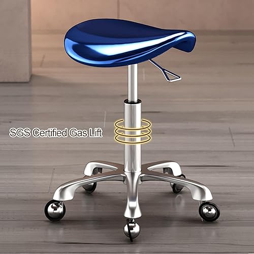 JNTFNE Tabouret de selle professionnel avec roulettes ergonomique pivotant réglable en hauteur pour clinique, dentiste, salon de beauté, tatouage, bureau à domicile (couleur : Svart) - Nail Gallerys
