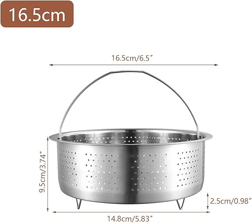 LZLUCKCOME Insert de cuiseur vapeur en acier inoxydable - Pour cuire les légumes, les fruits, les œufs, les casseroles, les poêles, le riz, l'insert de casserole (16,5 x 9,5 cm) - Nail Gallerys
