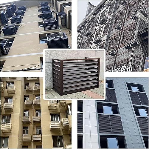 LLZJDDPLY Climatiseur en Aluminium Climatiseur Extérieur Écran de Clôture Persienne Climatisation Porte-Fleurs Cache de Protection for Climatisation Étanche(Red,100x50x70cm/39x20x28in) - Nail Gallerys