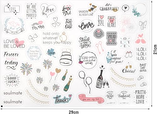 Anseom Mariage Stickers 4 Pièces Livre d'or Stickers Autocollants d'amour Autocollant Décoratif Autocollants de Mariage Autocollants de Mariage Vintage pour Livre d'or de Mariage - Nail Gallerys