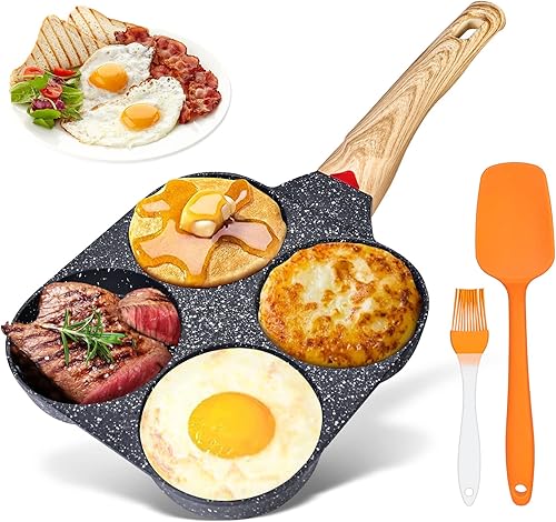 Rhitchy Poele a Crepe à 4 Moules: Poêle Pancakes Antiadhésive pour Hamburger Oeuf Frit, pour Cuisinière à Induction Gaz et Électrique en Céramique - Nail Gallerys