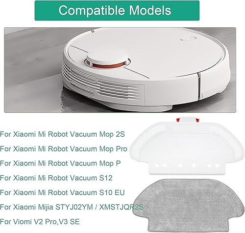 KiimSin accessoires pour Xiaomi Mi Mop 2S, Mop Pro, Mop P, S12, S10 EU, STYJ02YM, pour Viomi V2 Pro, V3 SE aspirateur robot, pièces de rechange pour Chiffons, Chiffons de nettoyage avec support - Nail Gallerys