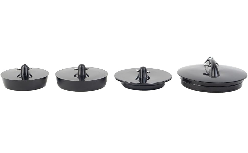 Lot de 4 bouchons en PVC, 1 bouchon de 41 à 36 mm, 45,5 à 42 mm, 43 à 39 mm, 53 à 52 mm.