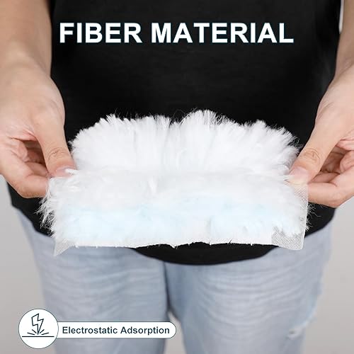 AiQInu 52 Pièces Plumeau Poussiere Recharge Kit, 50 Recharges Plumeau avec 1 à Manche Long et 1 à Manche Court, pour Nettoyer La Poussière, La Saleté, Les Poils, Convient pour Le Salon, la Cuisine - Nail Gallerys