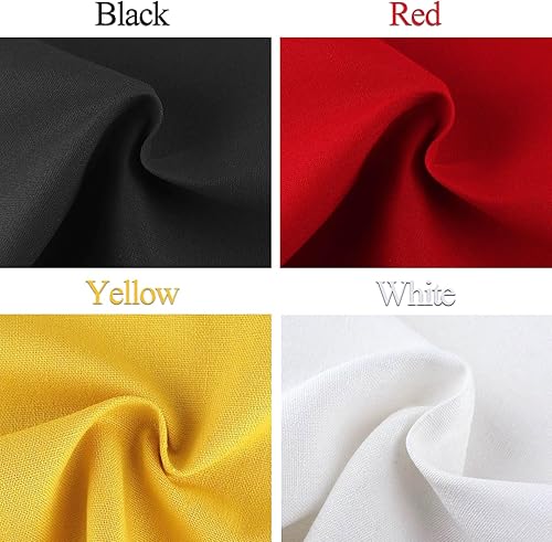 4 Pièces Tissu Broderie Point de Croix, BTIYMU Tissu Lin Fin Coton Tissus Broderie Noir Rouge Blanc Jaune, Toile de Lin au Mètre Toile a Broder(48 à 50 cm Sont Tous Dans la Gamme de Taille Normale) - Nail Gallerys