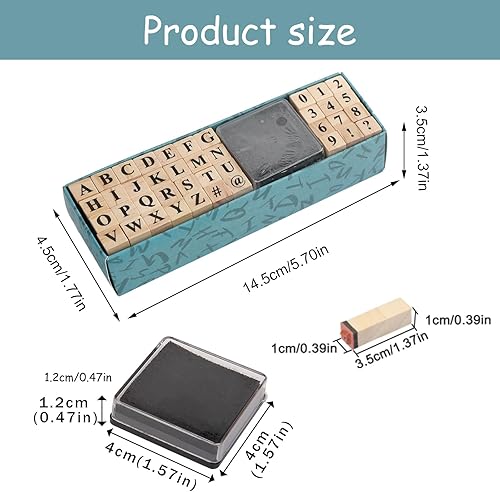 80 pièces Ensemble de tampons de lettres, lettres de l'alphabet, chiffres et symboles avec tampon encreur, lettres de timbre en bois pour scrapbooking, fabrication de cartes artisanales - Nail Gallerys