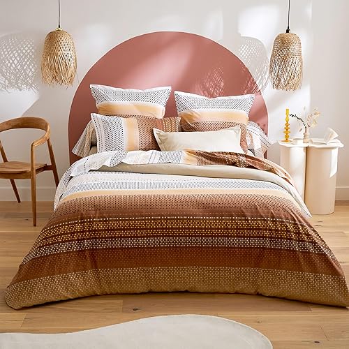 Linnea Housse de Couette 300x240 cm 100% Coton Niagara Marron Châtaigne - Nail Gallerys