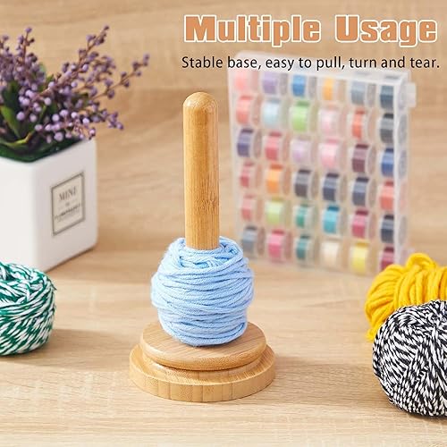 MisFun Dévidoir Laine, Porte Fil en Bois Pour Tricot, Distributeur de Fil en Bois Pour Crochet, Dérouleur de Laine Avec Roulement à Billes, Support de Laine en Bois, Support de Pelote de Laine - Nail Gallerys